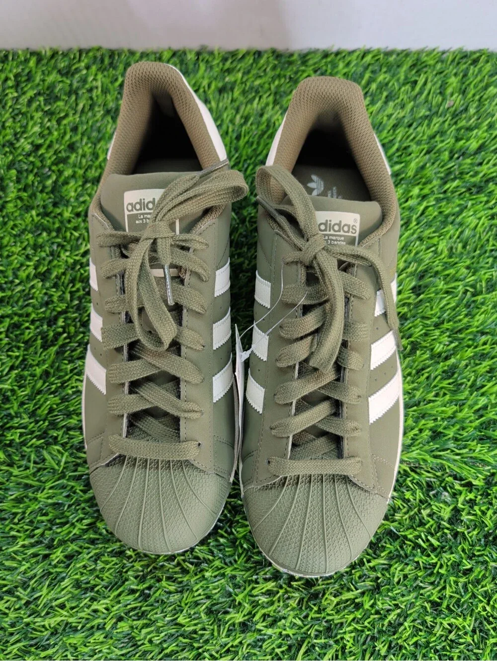Adidas Superstar BC0195 Olive Cargo Men US 8.5 Green White Gum Shell Toe